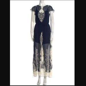 Alice and Olivia Embroidered Long Dress NWOT